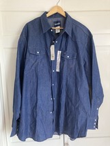 NEW Vintage Wrangler DENIM Western Shirt Mens 20-36 Big 2XL XXL   90s - $529.08 MXN