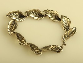 Vintage Sterling Silver Marked Beau Organic Leaf Link Bracelet - £43.02 GBP