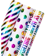 Birthday Wrapping Paper Roll - Mini Roll - 3 Rolls - 17 Inch X 120 Inch ... - $13.11