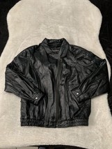 VTG Wilson’s Black Full Zip Moto Leather Mens Jacket Size Medium Y2K - £75.74 GBP