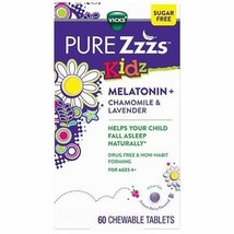 Vicks Pure Zzzzs Kids Melatonin + Chamomile &amp; Lavender 60ct - £15.68 GBP