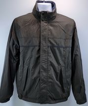 V) Vintage Nautica Reversible Jacket Nylon Olive Green and Blue Fleece S... - $24.74