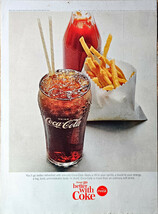 Coke Coca-Cola bottle french fries catsup bold taste-1965 Vintage Print Ad - €8,18 EUR