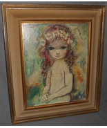 OZZ FRANCA Original Oil /Canvas GIRL w/FLOWERS in HAIR - $44,478.73 MXN