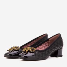 The Bellarose Black Quilted Leather Women Heel image 2