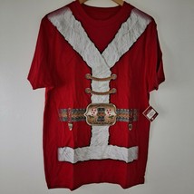 Santa Christmas T-shirt Holiday costume black Belt white gold Medium 38-40 - £12.48 GBP
