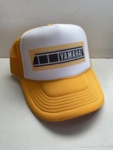 Vintage Yamaha Motorcycle Hat Trucker Hat snapback Gold Yellow  cap - $17.56