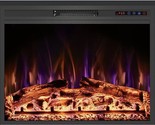 33&quot; Wide Electric Fireplace Inserts With Adjustable Flame Colors, Firepl... - £463.16 GBP