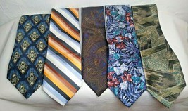 (5) Designer Ties - Oleg Cassini, Alexander Julian, Mario Valentino, Puritan - £12.23 GBP