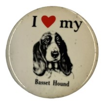 I Love My Basset Hound Vintage 1980s Pinback Button - £7.95 GBP