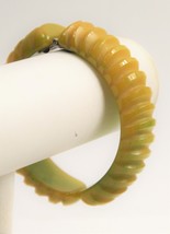 Deeply Carved Hinged Bakelite Bangle Bracelet - £177.93 GBP