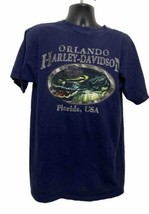 Men Harley Davidson Vintage Orlando Florida Motorbike T-Shirt Men’s L Black - £29.36 GBP