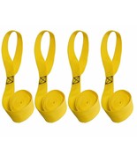 Sail Ties 55&quot;, Box Stitched 1&quot; Polypropylene Webbing - Yellow - 4 Pc. Set - $344.18 MXN