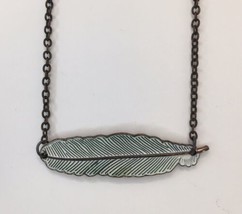 Boho Hippie Feather Necklace Approx 18&quot; Unsigned - £5.59 GBP