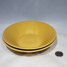 Set of 2 Pier 1 Festival Marigold 6.75 Coupe Cereal Bowls Stoneware Disc... - $28.95