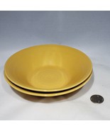 Set of 2 Pier 1 Festival Marigold 6.75 Coupe Cereal Bowls Stoneware Disc... - $28.95