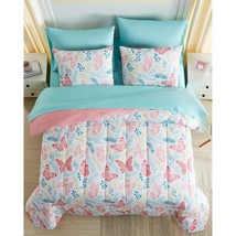 Butterfly Kids Queen Bedding Set - 7 Pieces, Soft And Snuggly Microfiber With 3  - £65.30 GBP