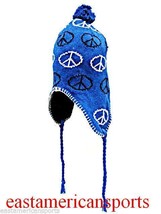 Trooper Blue Peace Sign Hat Cap Hippie Music Woodstock Knit Winter Ski B... - £7.98 GBP