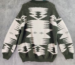 Chic Soul Sweater Womens 3XL Green White Western Soft Cozy Casual Pullover - £22.15 GBP