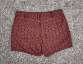 PrAna Shorts Womens 0 Brown Michelle Woven Eyelet Lace Honeycomb Design ... - £14.15 GBP