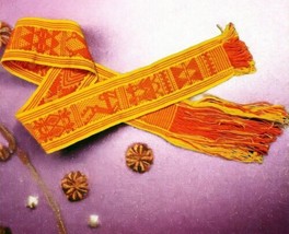 VTG 1960s Peruvian Hand-Woven Shaman Chumpi Belt Trim Waist Cinchi Orang... - $188.09