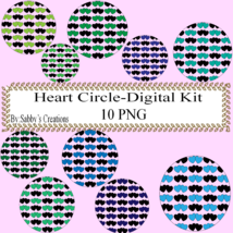 Hearts Circle aa Digital Kit-Jewelry Tag-Clipart-Art Clip-Gift Tag-Holid... - $93.67 MXN