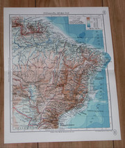 1938 Original Vintage Map Of Brazil / Amazon River / South America - £13.43 GBP