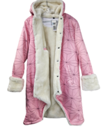 Anime Gear Guru Demon Slayer Nezuko Pink Geometric Fur Lined Hooded Tren... - £65.43 GBP