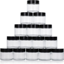 GLASS JARS with Lids Round Small Clear Container Jar 2 Oz 15 Pack By HOA... - £23.58 GBP
