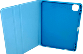 Folding Stand Case for iPad Pro 11 2020/2018  TPU Anti Slip Pencil Holder BLUE image 2