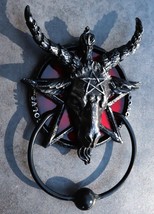 Sabbatic Goat Of Mendes Lucifer Baphomet With Blood Pentagram Head Door Knocker - £23.33 GBP