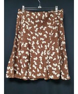 Gucci 100% Silk Skirt Brown Floral Printed Paneled Mini Skirt Size 42/ 6 - €157,16 EUR
