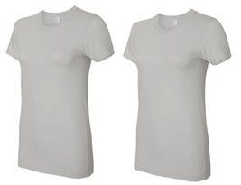 2 Pack American Apparel Women&#39;s Unisex Fine Jersey Silver Tee XL 2102W - $8.99