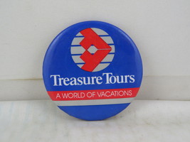 Vintage Travel Agent Pin - Treasue Tours a World of Vacations - Celluloi... - £11.99 GBP