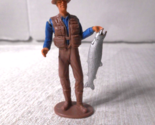 Dollhouse Miniature Fisherman Figure Sport Fishing Silver Fish Flat Bott... - £3.14 GBP