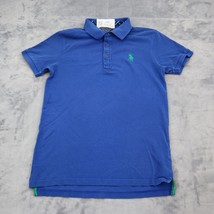 Regent Polo Club Shirt Boys M Blue Short Sleeve Collar Cotton Embroidere... - $19.78