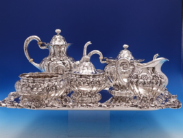 Unger Sterling Silver Tea Set 6pc with Wild Rose Motif (#8031) Fabulous! - $6,484.50