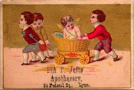 Victorian Trade Card West Lynn  Massachusetts - IRA P. Jefus Apothecary M11 - $9.85