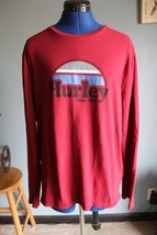 Hurley Men&#39;s  Rise &amp; Jam Since 1999 Sport Logo Red Long Sleeve T-Shirt ~L~ - £8.16 GBP