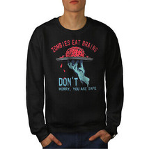 Wellcoda Zombies Eat Brains Sarcastic Mens Sweatshirt - $33.82+