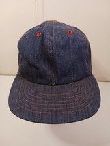 Vintage Denim Snapback Cap Hat Medium - Large 7 1/8-7 5/8 Made In USA - £11.83 GBP