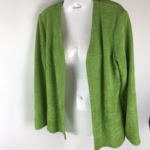 Vtg top Ronni Nicole by Ouida Green open jacket USA petite S travel Textured  - £10.88 GBP