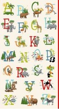 24&quot; X 44&quot; Panel ABC ABC&#39;s Alphabet Animals Kids Cotton Fabric Panel D775.07 - £7.55 GBP