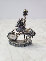 Timex Miniature Carousel Horse Desk Clock Paperweight - £11.77 GBP