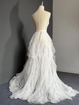 Fuchsia Detachable Tulle Maxi Skirt Prom Skirt Outfit Wedding Photo Bridal Tutu  image 2