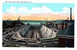 Dry Dock Navy Yard Portsmouth New Hampshire Postcard - £5.40 GBP