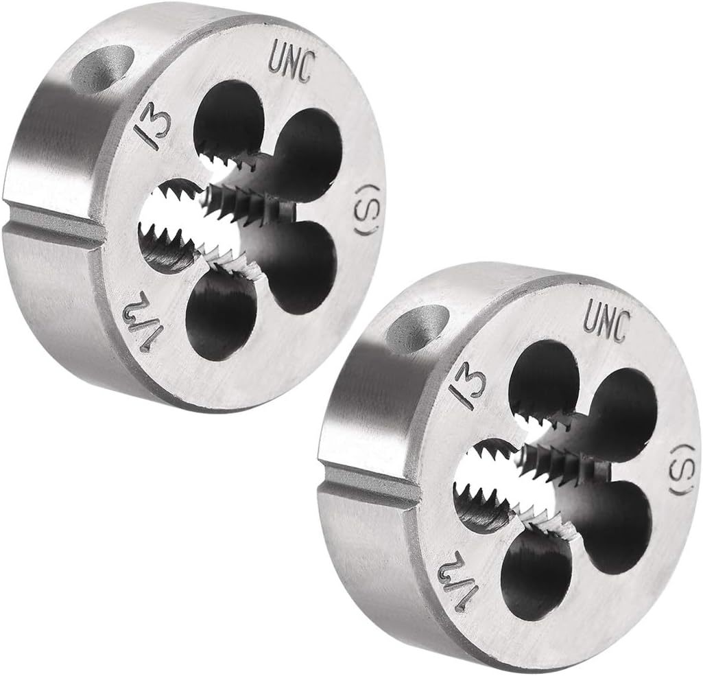 Uxcell 1/2-13 Unc Round Die, Machine Thread Right Hand Threading Die,, 2Pcs - $29.73