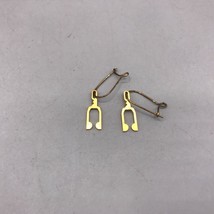 Antique Gold Tone Dangle Earrings Vtg - $39.59