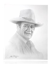 John Wayne 20x24 Lithograph By Artist Gary Saderup Signed Poster Marion Morrison - £30.71 GBP