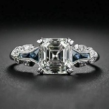 Vintage Art Déco 2.8Ct Asscher Simulé Anneau Fiançailles Diamant Argent Sterling - £97.89 GBP